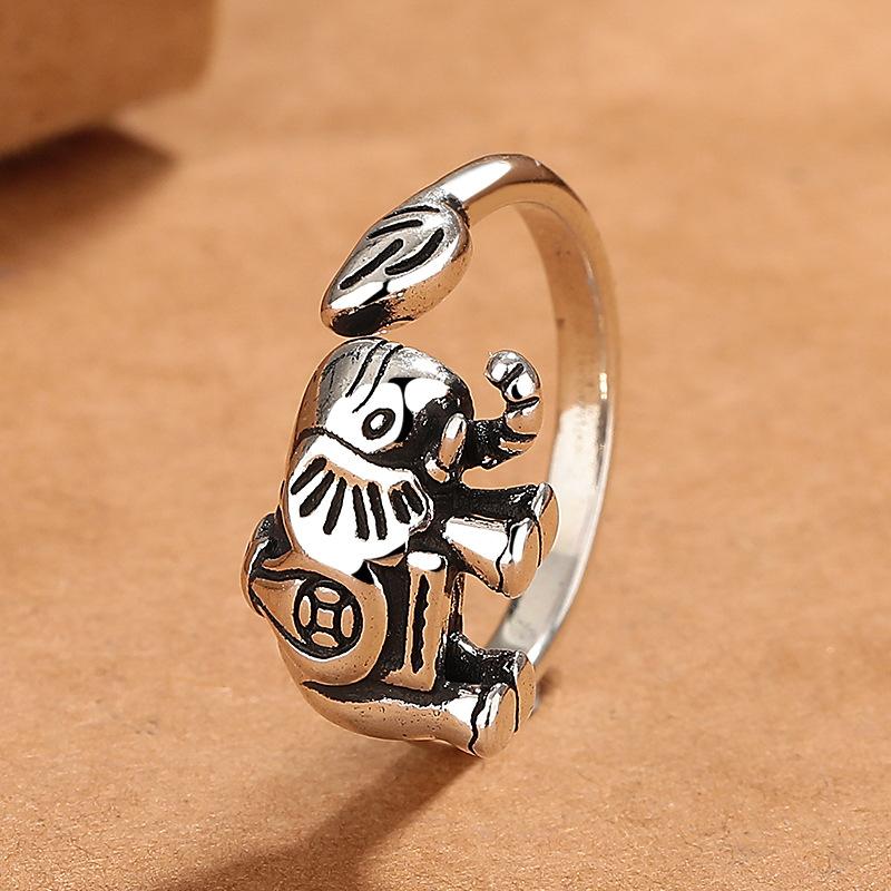Female Elephant Ring Women 'S Retro Trend Personal Personal Operation Can Adjust The Niche Design Sense Creative Finger Ring 
