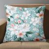 1 Pieces Floral Printed Light Blue Throw Pillow Covers Polyester pillowcase, sofa decorative cushion cov Headboard Pillow