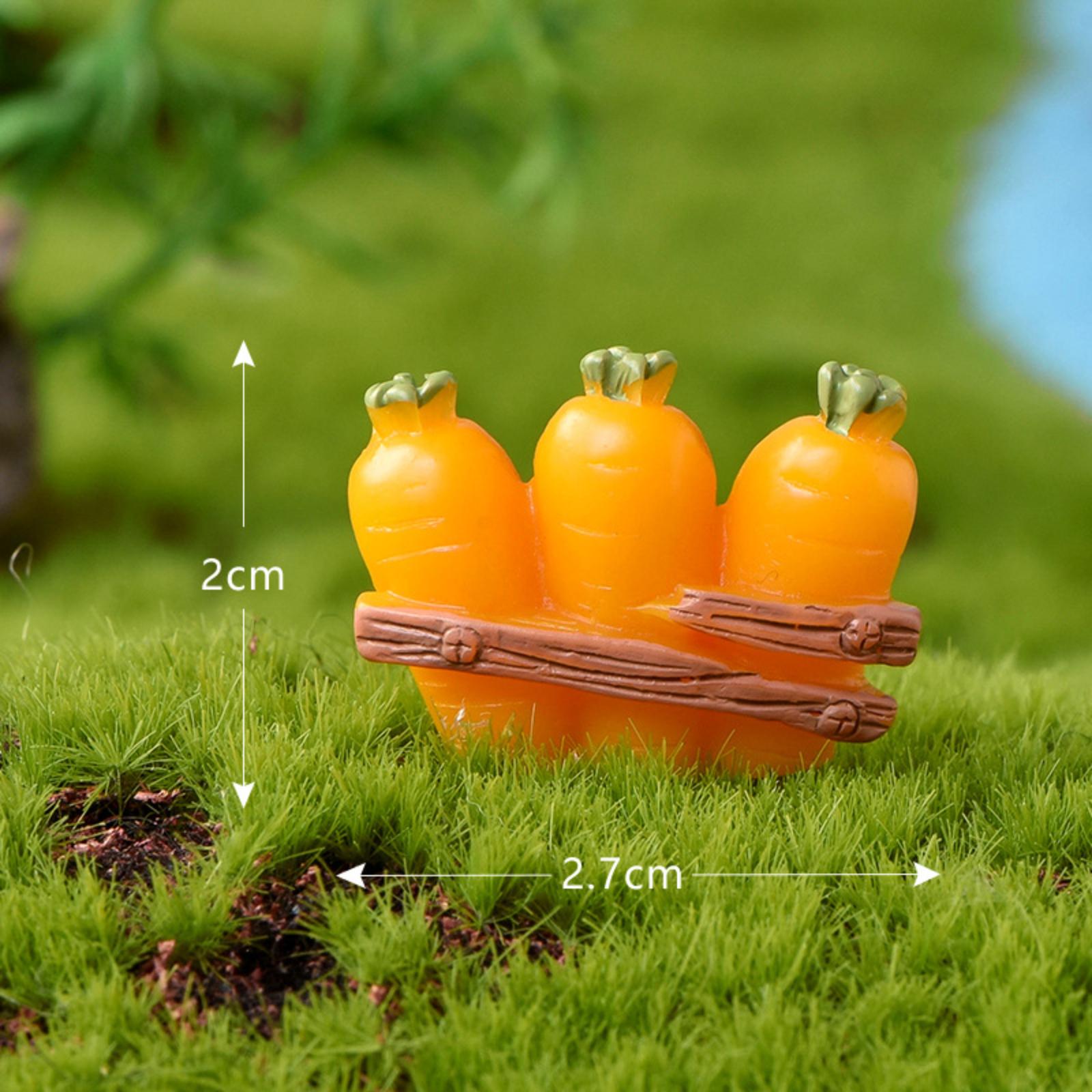 

Miniature Carrot Figurines Resin Garden Accessories Cute Cartoon Animal Micro Landscape Decorations for Fairy Garden Terrarium Crafts One Size
