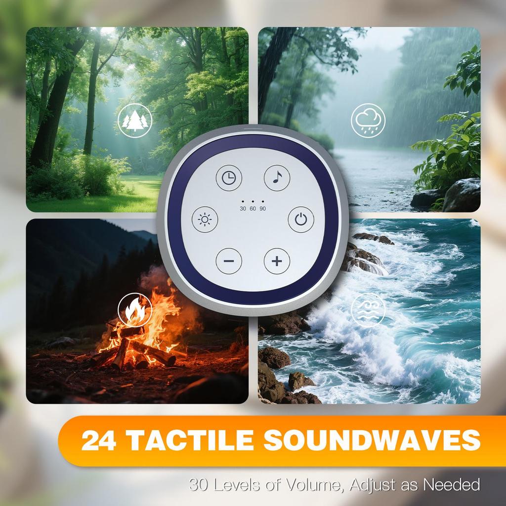 White Noise Machine with 24 Soothing Sounds Night Light Timer Rechargeable Sleep Aid for Babies Kids and Adults
