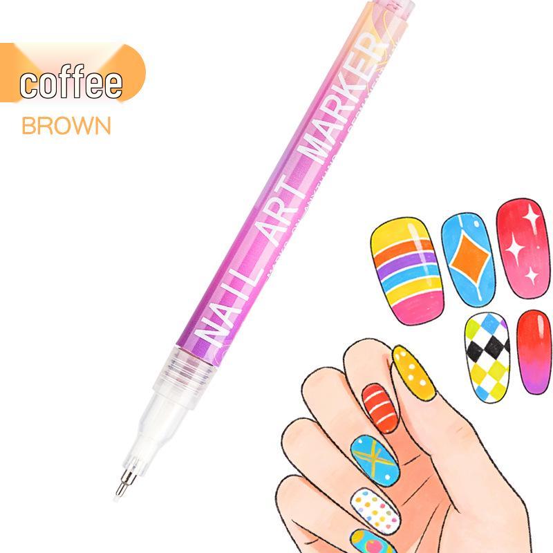 12-Color Fine Tip Acrylic Nail Art Markers Set