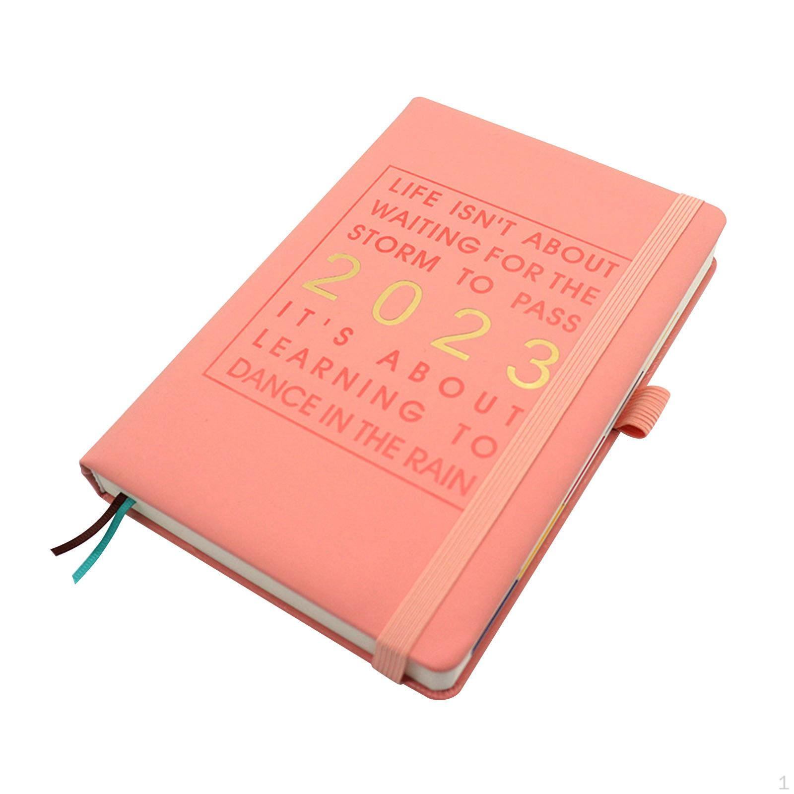 

Planner Daily Organizer, Weekly and Monthly Notebook, 164 Page Paper Leather Cover рожевий