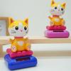 Lucky Cat Cat Fortune Decor Ornaments Bobblehead Cat Figurines Vivid And Lovely Solar Powered Lucky Cat Car Decoration