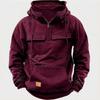 New Autumn and Winter Men Hooded Solid Color Sweatshirt Sports Multi Pocket Versatile Jacket