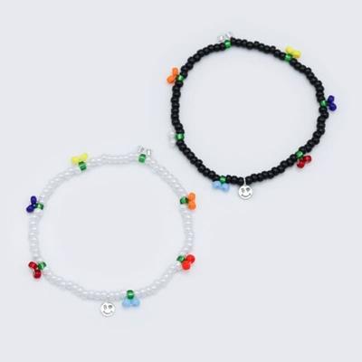 BONBEAU Kirschfest süße Perlen Armband Mini Lächeln Anhänger süßes Kirschperlen Armband