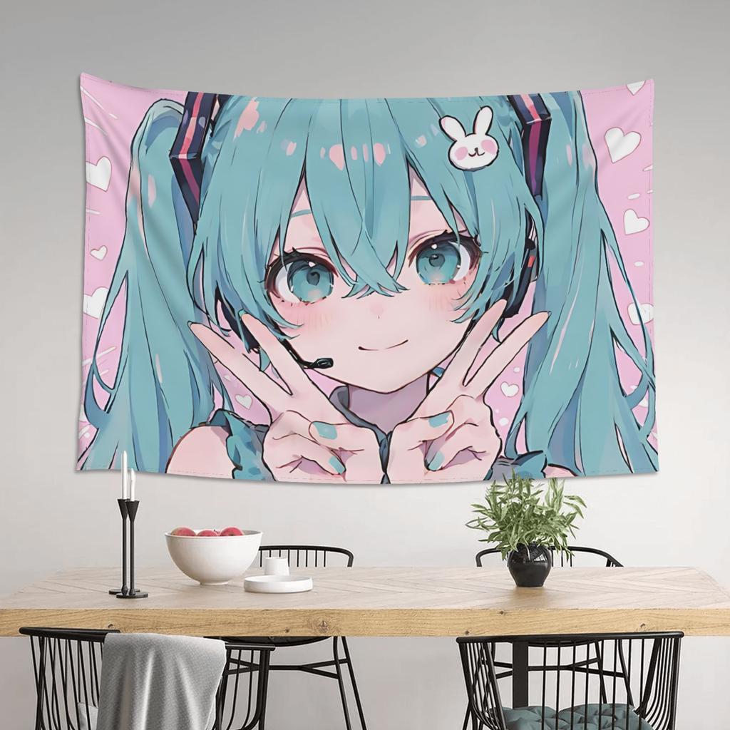 Hatsune Miku Cutecore Tapestry Wall Hanging Blanket Tapestry Home Decor Items Wall Decorations
