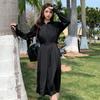 1011 New Ice Silk Sunscreen Clothing Women's Robe Sunscreen Clothing Waist Original Yarn Long Dress Outdoor UV Protection Dress
