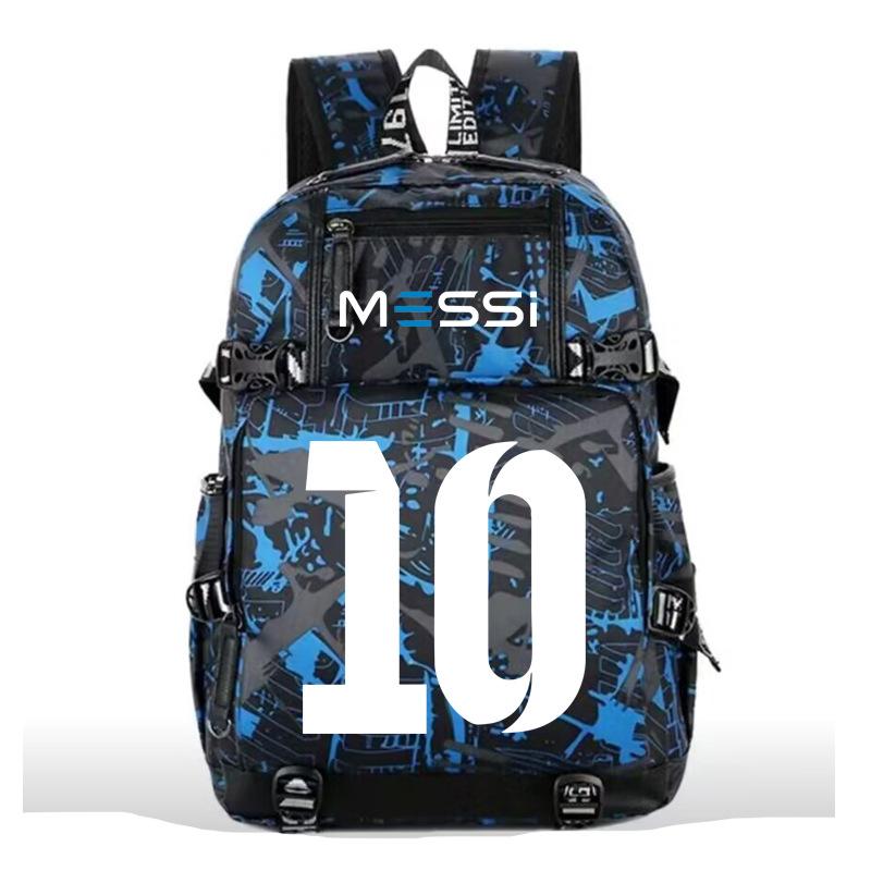 2023 football star Mbappe USB large capacity youth student schoolbag men and women leisure travel shoulder back