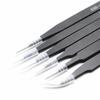 Black Coated Stainless Tweezers Ergonomic Tweezers Electronics Disassembly for Electronic Device Repair & Model Making