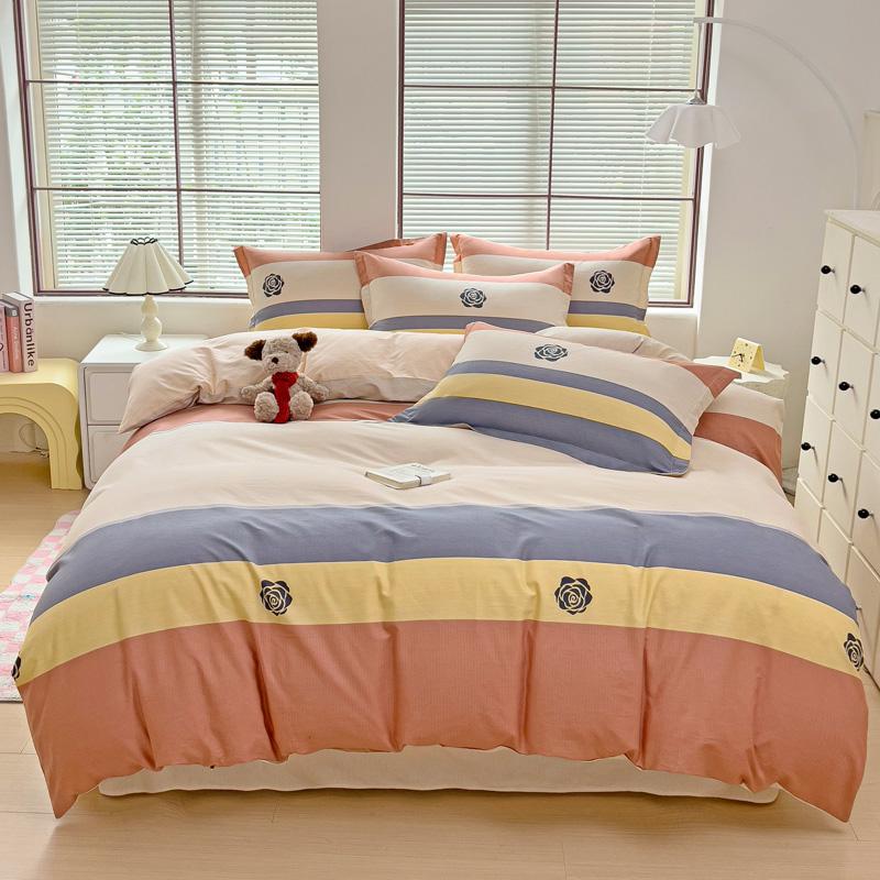 Abstract Geometric Bedding Set Queen Size Geometry Rectangle Square Cotton Duvet Cover Pink Purple Comforter Cover for Boys Girl