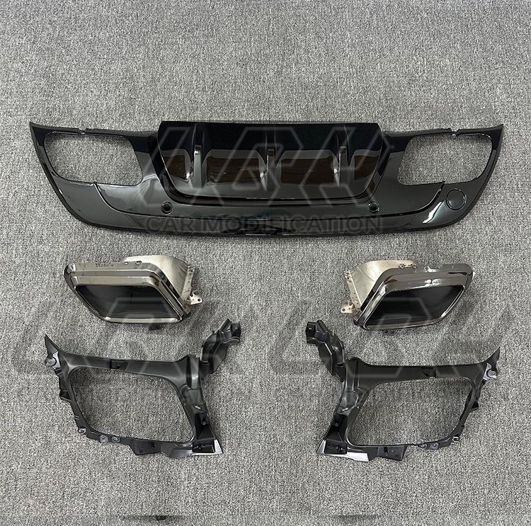 Rear Bumper and Front Face Kit with Square Exhaust Tailpipe for Land Rover Range Rover Velar