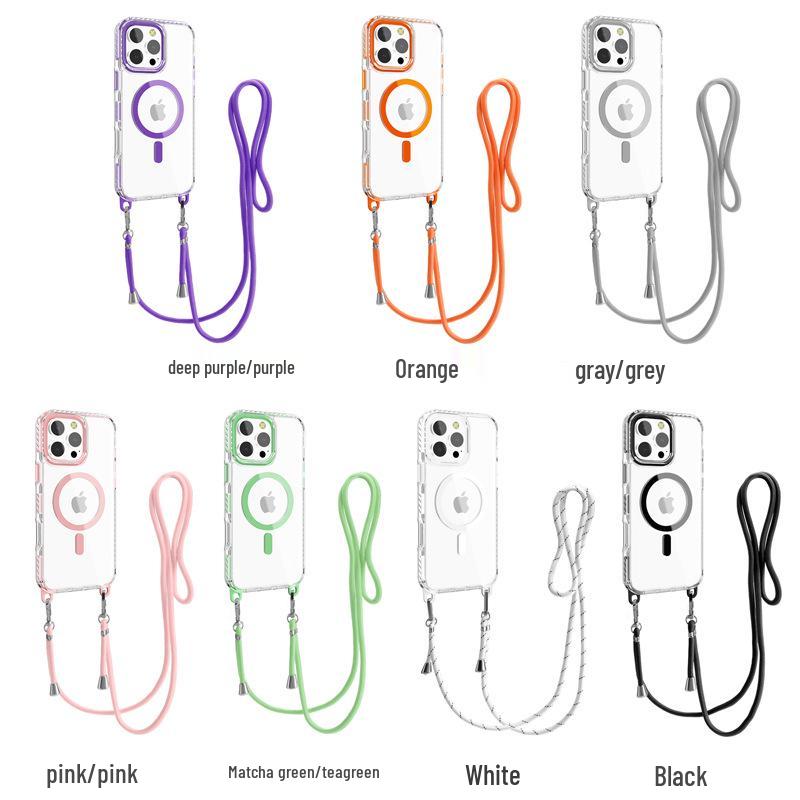 Durchsichtige magnetische Lanyard-Handyhülle für das iPhone 16 Pro