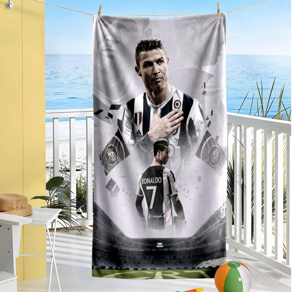Ronaldo's Evolution Football Beach Towel Super Soft Microfiber Quickdry Fabric Comfortable Lightweight