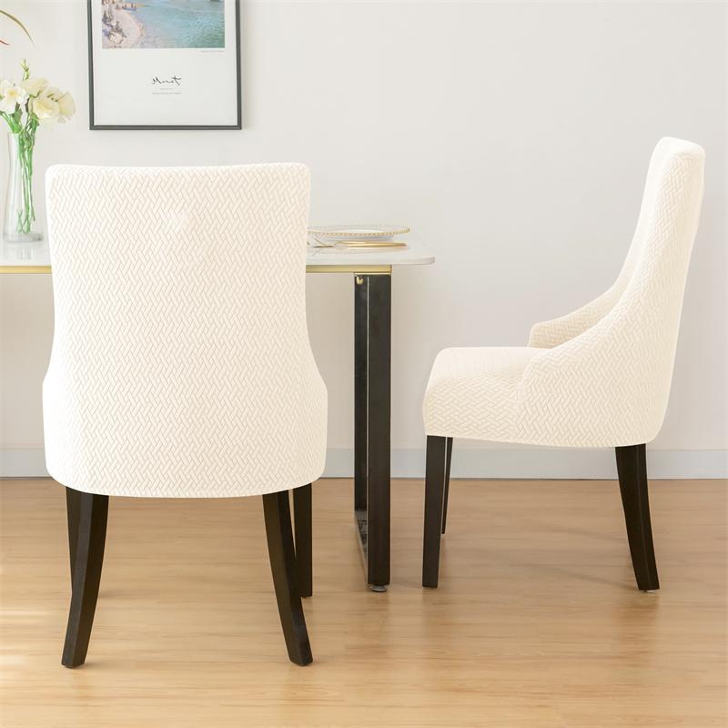 1 ST Jacquard Eetkamerstoelhoes Spandex Hoge Rug Schuinlopende Stoelhoes Elastische Fauteuilhoes voor el Keuken Bruiloft