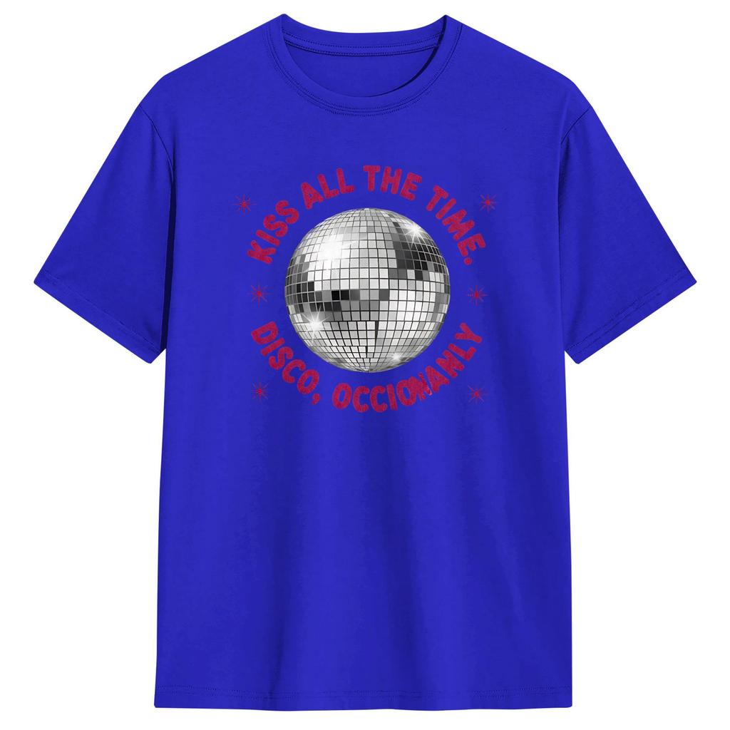Unisex TShirt Harrys Styles Kiss All The Time Disco Occasionally Leisure Cotton Tees Short Sleeve T Shirts Round Collar Clothing