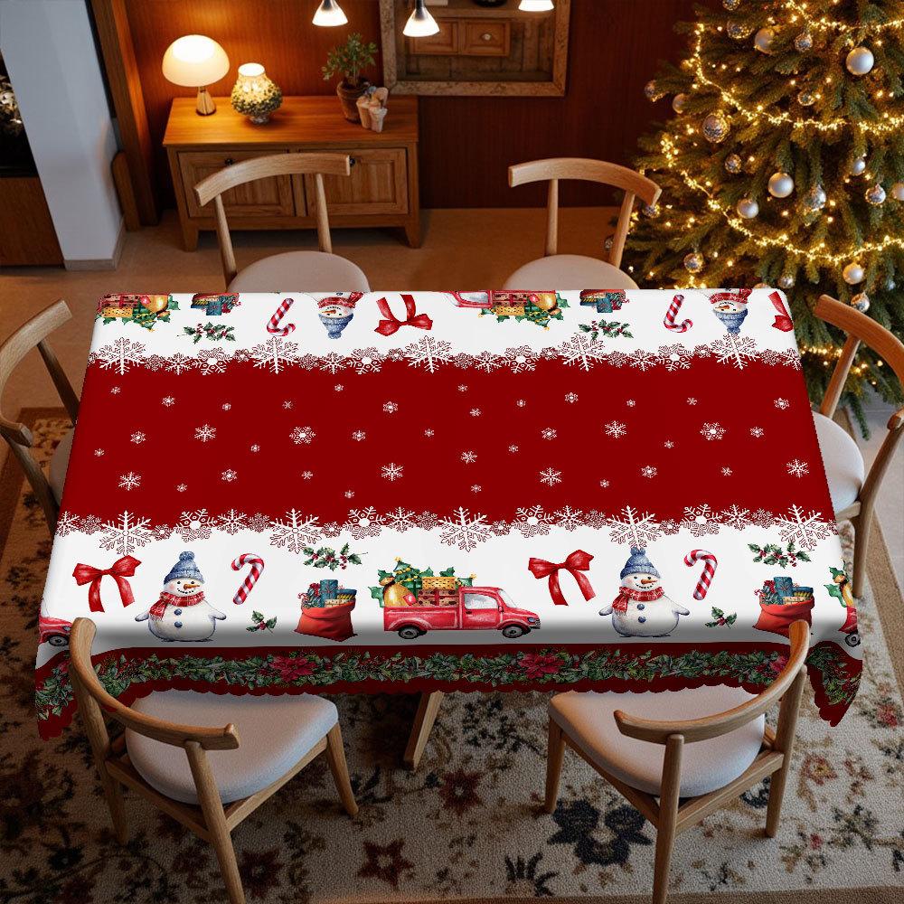 Christmas Cat Pattern Tablecloth, Round Table Square Table Cover Towel, Waterproof And Oil-Proof Dining Table Cloth, Coffee Table Dining Set