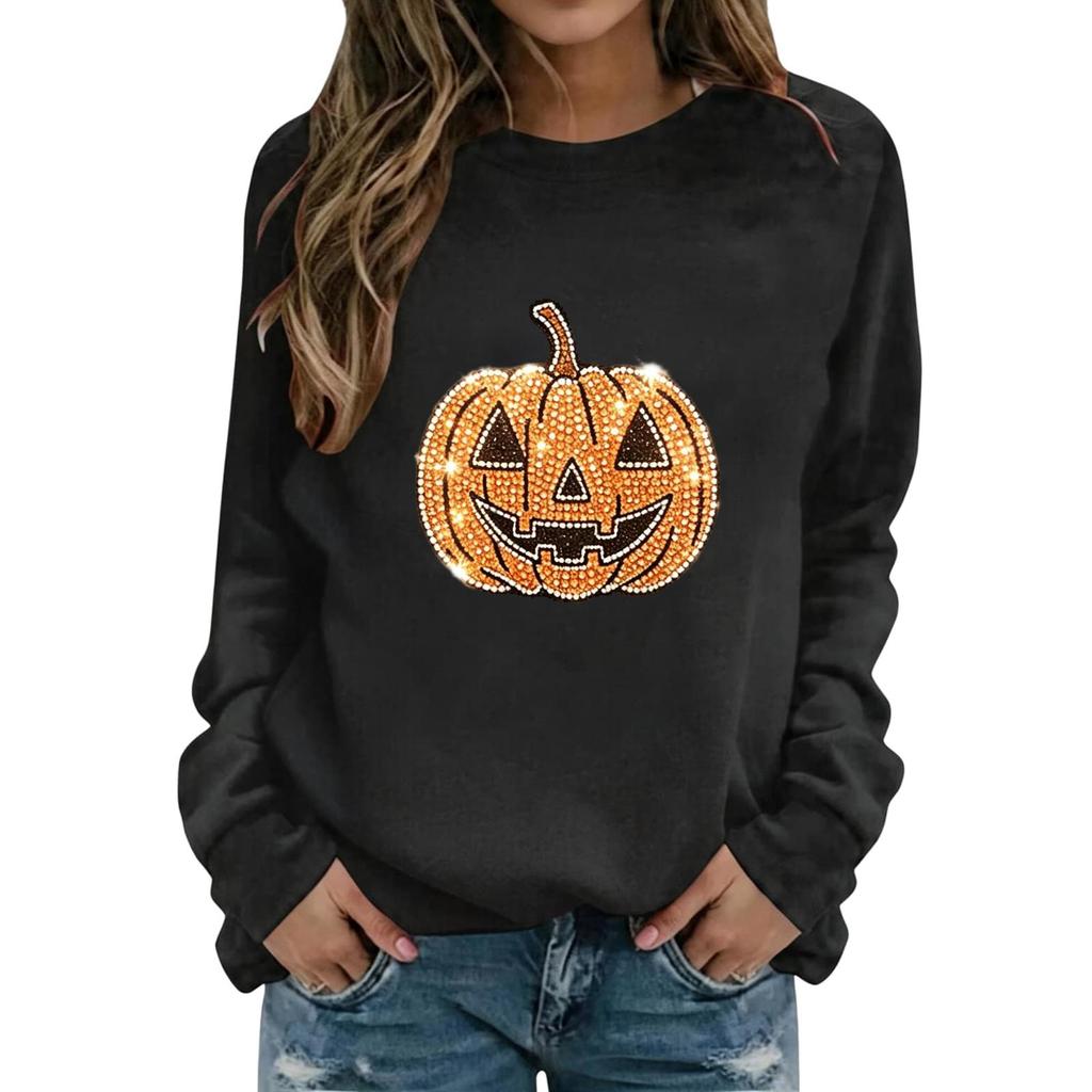 Women's Fashionable and Casual Halloween Print Pullover Hoodie