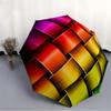 1pc Woven Circle Automatic Opening/Closing Folding Umbrella with 8 Ribs, Plastic Handle, Windproof Portable Sunshade Umbrella Yy251222182