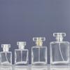 Transparent 100ml Square Perfume Bottle with Snap-on Dispenser