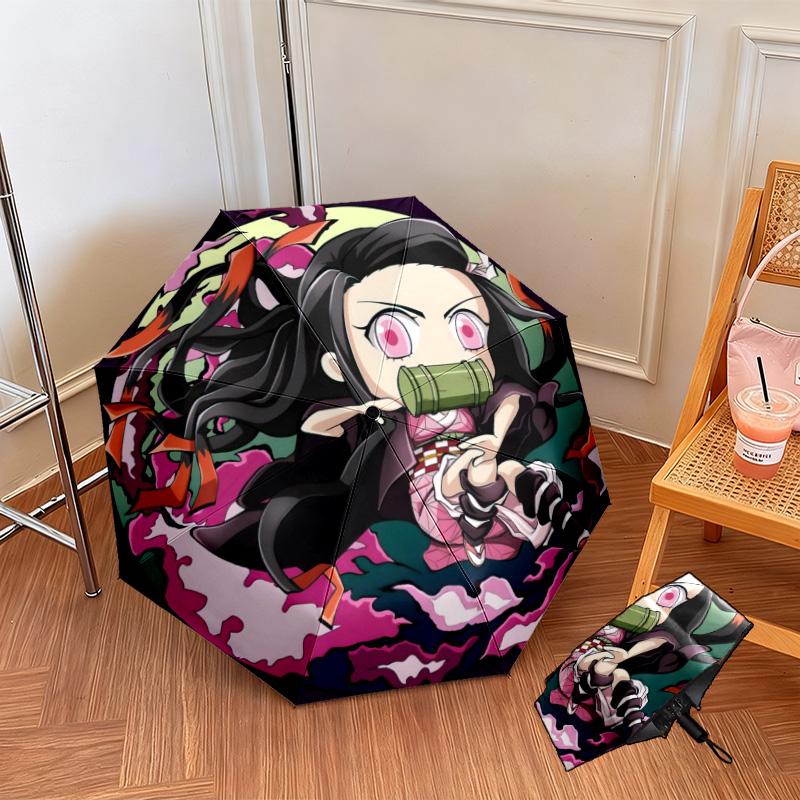 Japanese-style Cartoon Demon Slayer Kamado Tanjiro & Kamado Nezuko Umbrella Including Home Travel and Outdoor Activities Multi Functional Umbrella 2