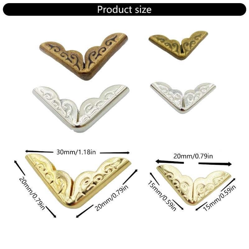 100Pcs Photo Album Reinforcements Metal Album Corner Protectors Vintage Corner Guards For Scrapbook Preservation