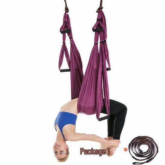 Aerial Yoga Hammock with Daisy Chain Extension Strap, Non-Elastic Indoor Set