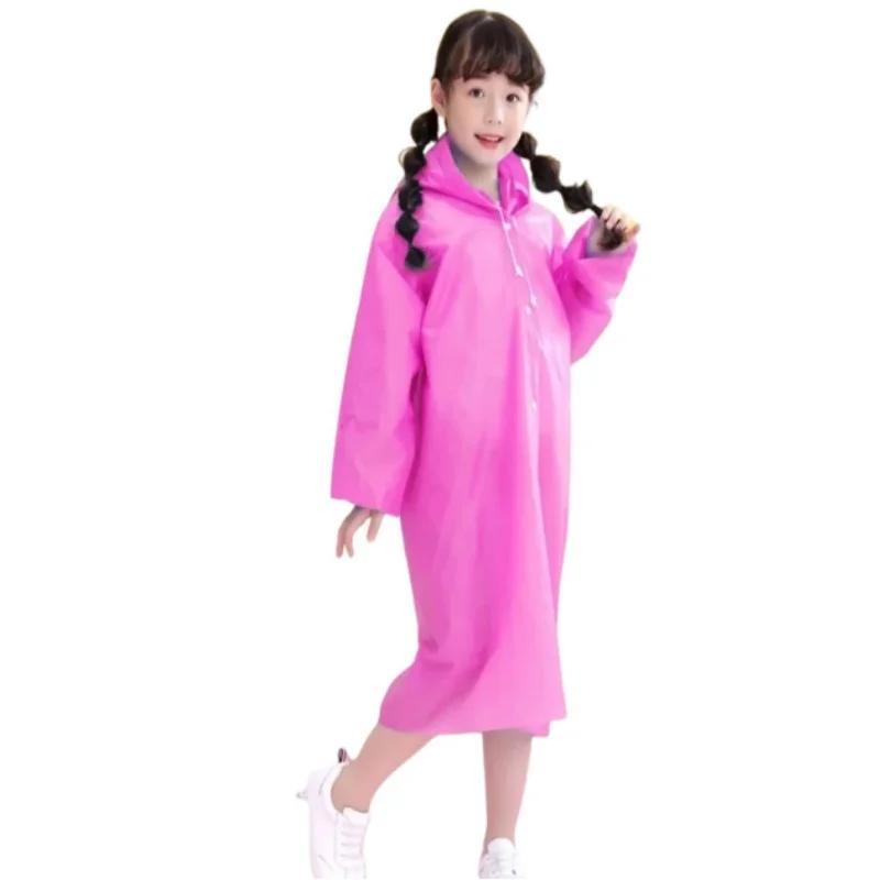 Reusable Raincoat for Kids, Rain Jacket, EVA Poncho for Children, Boys and Girls