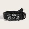 Versatile Skull Belt Casual Snap on Waist Belt Fashion Rivet Belts  Unisex
