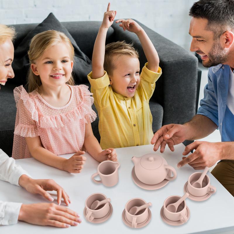 Children'S Play House Toy Set Early Education Mini Tea Set Simulation Teapot Silicone Kitchen Small Toy