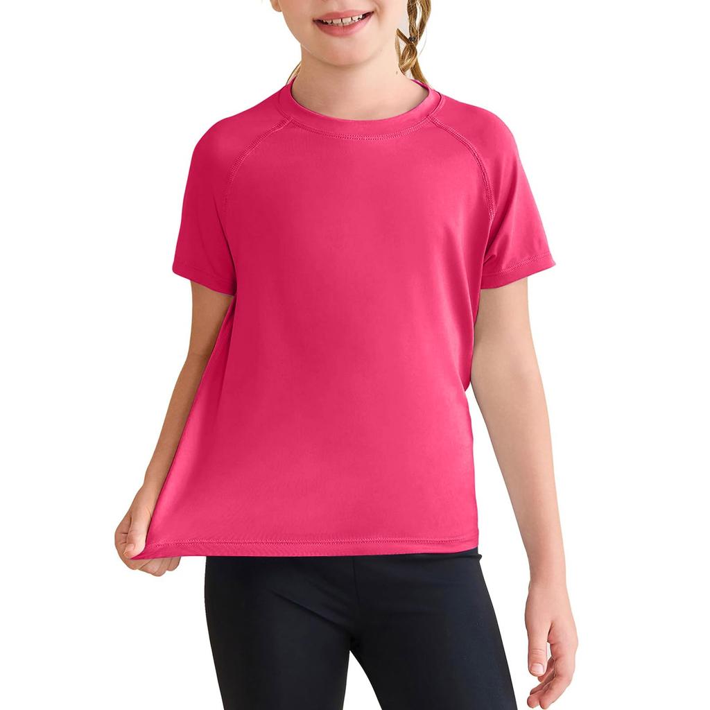 Kids' Quick-Dry Tee - Solid Color Sport T-Shirt
