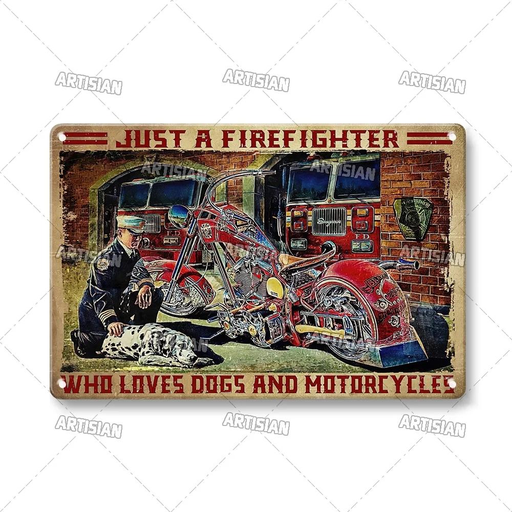 Artisan Brandweerman Blik Poster - Brandweerman Metalen Decoratief Bord, Perfect voor Bar/Pub/Garage/Man Cave Decor