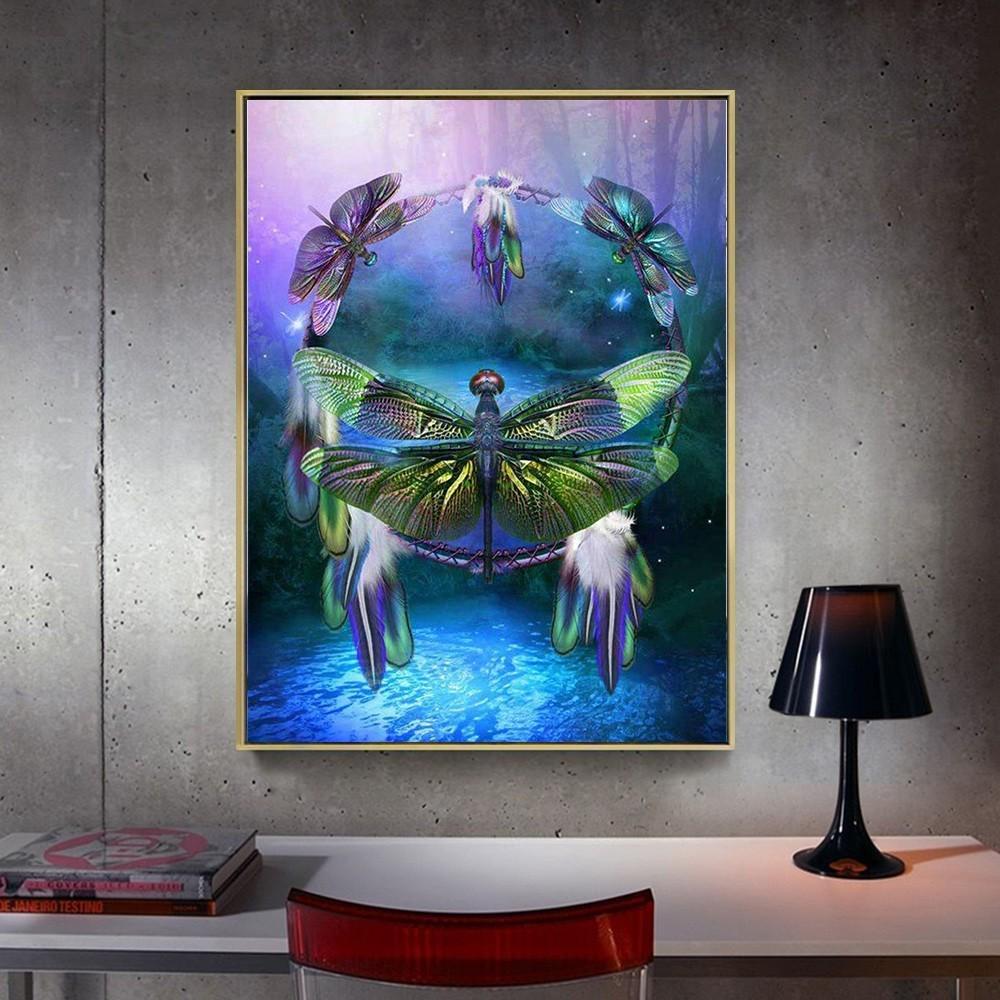 Diamond Painting Dragonfly Full Round Rhinestone Diamond Embroidery