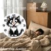 Adorable Kitten Wooden Round Silent Hanging Wall Clock, Suitable For Living Room, Office, Study Room, Bedroom, Home Decoration