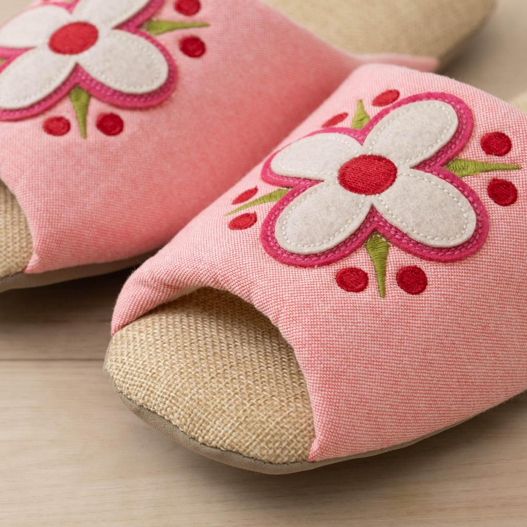 Hokomomola Senko Salmon Approximately 47147 Slippers, 22-24cm, Red,