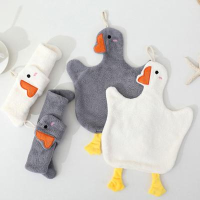 Yousheng 2 Pcs Goose Hand Towel Double Sided Coral Velvet Towel Absorbent Thickened Reusable Wipe Towel for Kitchen Bathroom Cleaning And Drying