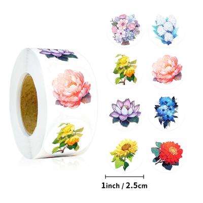 500 Feuilles/rouleau Autocollants Rouleau Petites Fleurs Multicolores Autocollants Nouveau Produit Matériel Manuel Décoration Autocollants Autocollants Scellage Emballage