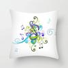 Cute Music Art Pillowcase Colorful Note  Bedroom Car  for Living Room Bed Sofa