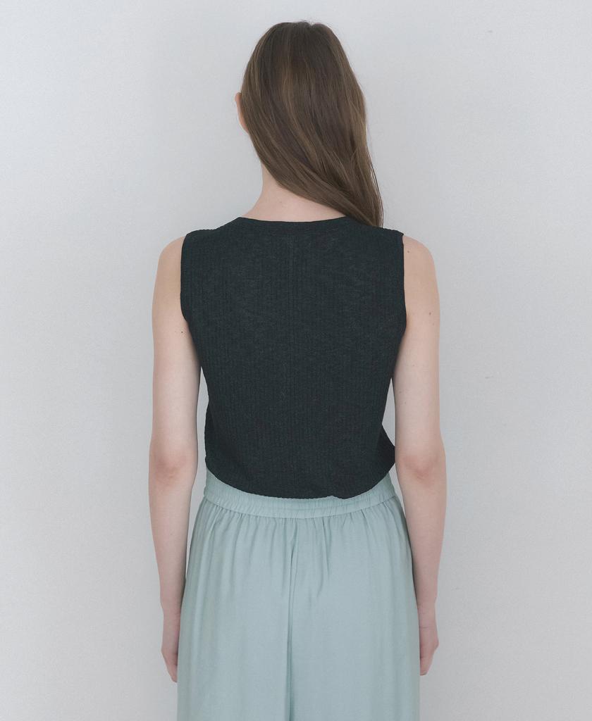 LAFELSORTOF Button Sleeveless Knit Top