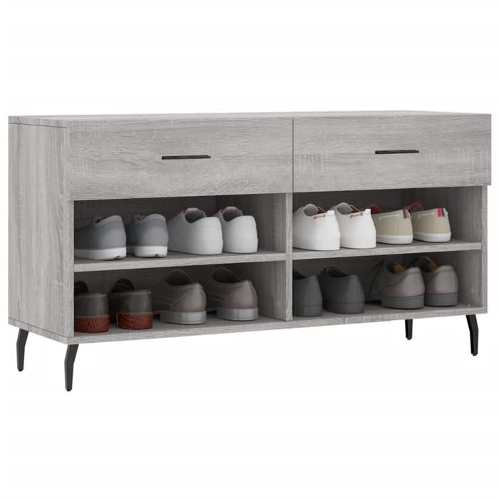 VidaXL Shoe Bench, Shoe Cabinet with 4 Shelves and Legs, Shoe Rack with 2 Drawers Living Room, Modern, 829762