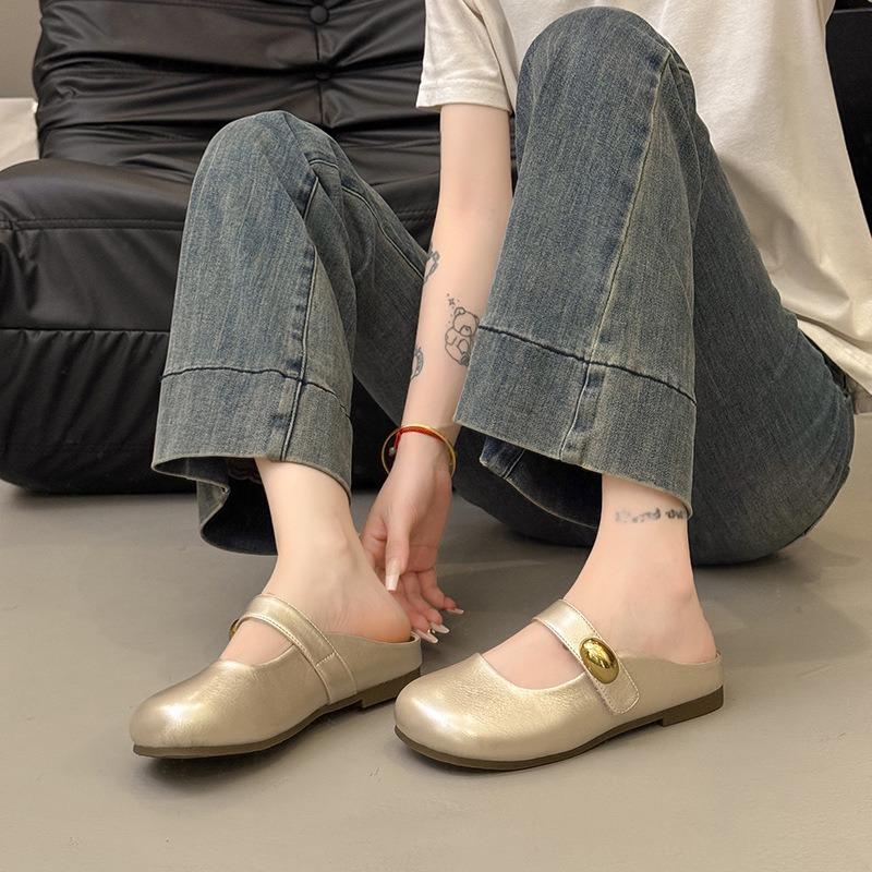Mules Baotou pour femmes à porter au printemps, nouvelles semelles souples, confortables et polyvalentes, semelles plates, Mary Jane, mules cool