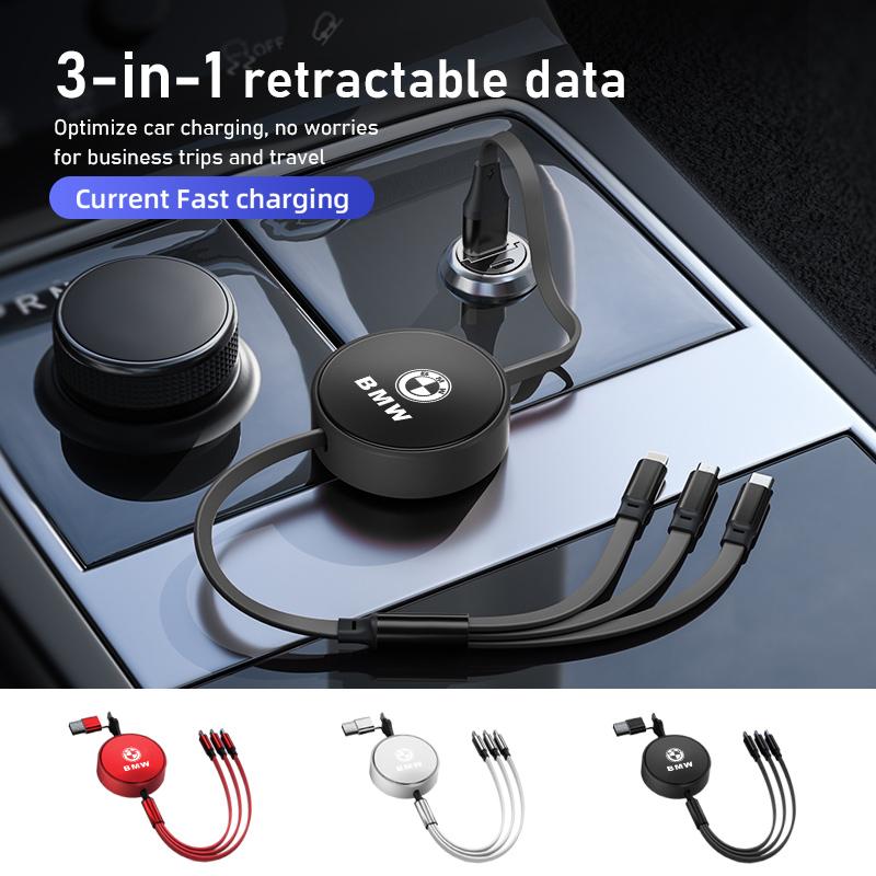 YABBF1 For BMW New 2025 Mobile Data Cable Multifunctional Telescoping Fast Charging Accessories For BMW E46 E90 E60 F10 E39 F30 E36 E87
