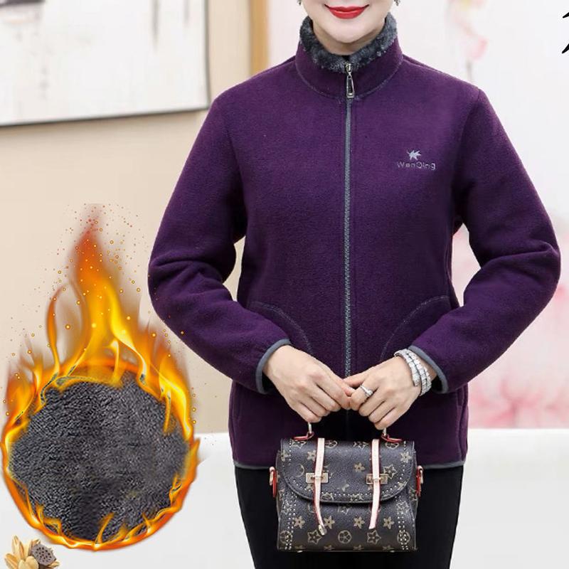 Winter Coat Plush Fleece Jacket Women's Autumn Mother's Jacket Short Coats