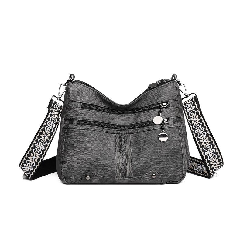 New large-capacity soft leather fashionable and simple shoulder messenger bag women's mother bag