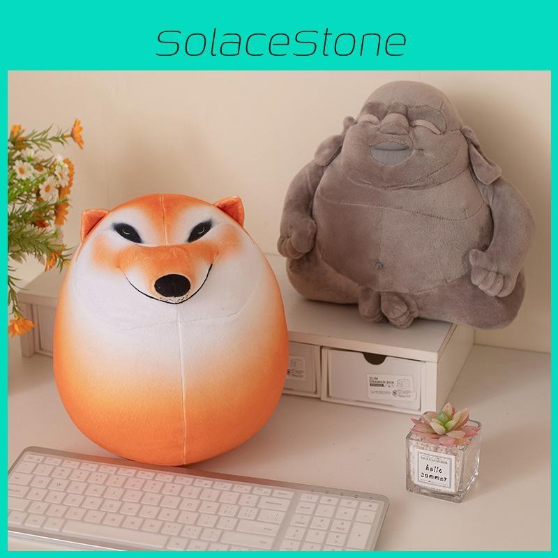 Creative Dog Buddha Head Plush Doll Pillow For Room Decoration Gifts And