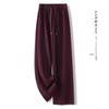 2025 Gray High-Waisted Wide-Leg Women's Sweatpants - Trendy Drapey and Loose for Spring and Autumn