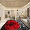 Carpet for Living Room Romantic Black White Red Rose Flower Painting Area Rug Abstract Non-Slip Bedside Floor Mats Home Decor