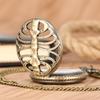 Orologio da Tasca al Quarzo a Forma di Lisca di Pesce Vuota Vintage Collana Catena Orologio Regali per Uomo Donna