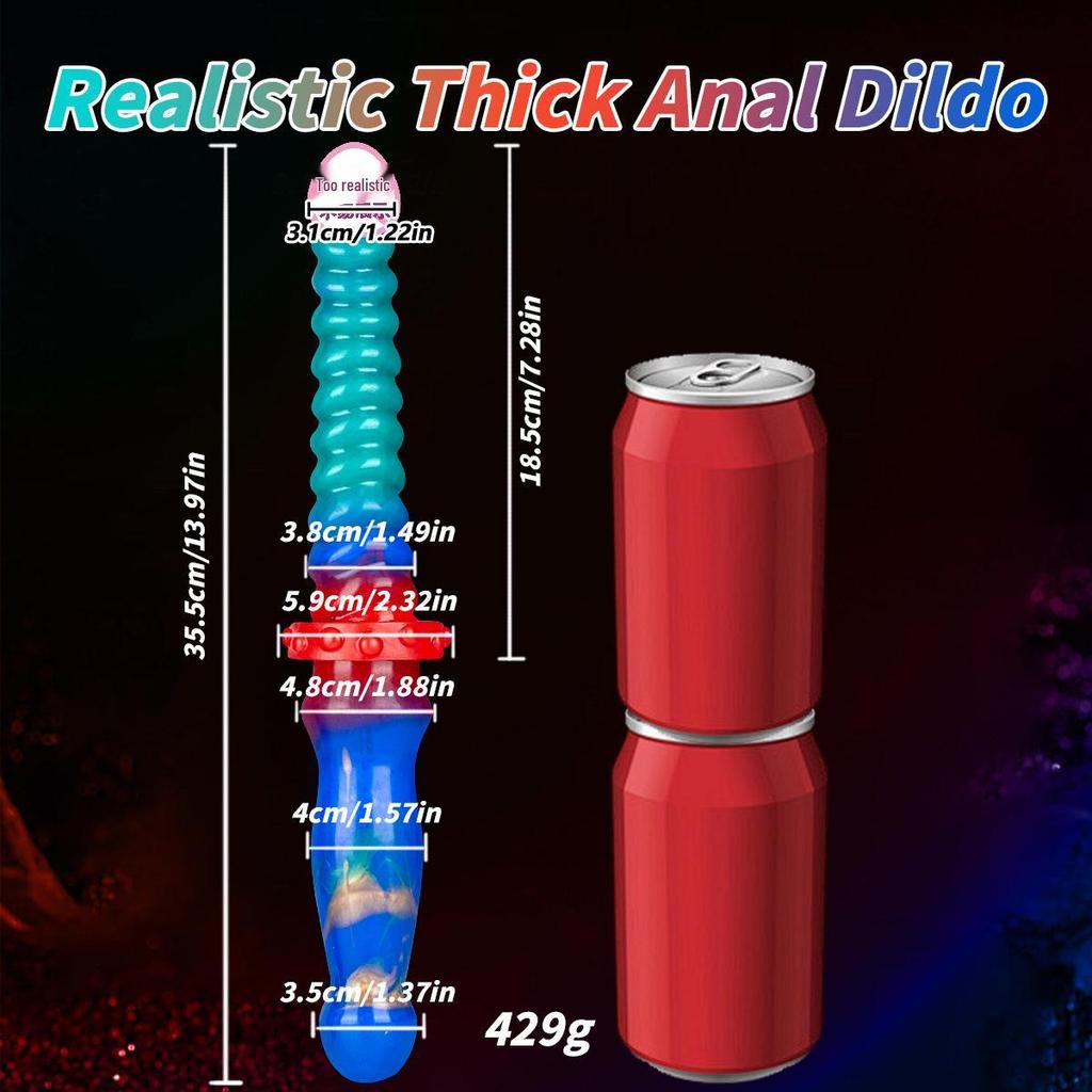 Silikon Doppelkopf Dildo: Dickes, super langes, realistisches Tierdesign Anal-Masturbationstoy