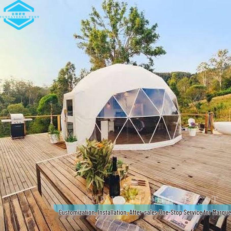 6-Meter Diameter Spherical Tent with Integrated Bathroom for Outdoor B&B Hotel Use