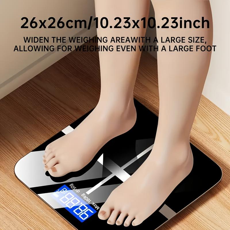 High Quality1pc High Definition Digital Scale, Max Capacity 396lbs, LED Display, Non-Rechargeable AAA Battery Powered, Plastic Material, Ultra Wide